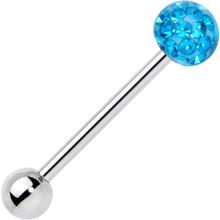 Load image into Gallery viewer, Aqua Gem Disco Ball Internally Threaded Barbell Tongue Ring
