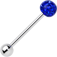 Load image into Gallery viewer, Royal Blue Gem Disco Ball Internally Threaded Barbell Tongue Ring
