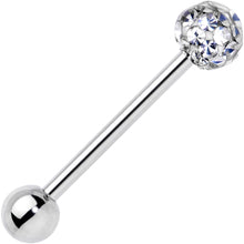 Load image into Gallery viewer, Clear Gem Disco Ball Internally Threaded Barbell Tongue Ring
