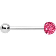 Load image into Gallery viewer, Pink Gem Disco Ball Internally Threaded Barbell Tongue Ring
