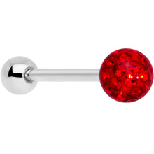 Load image into Gallery viewer, Red Gem Disco Ball Internally Threaded Barbell Tongue Ring
