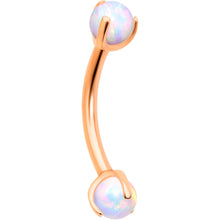 Load image into Gallery viewer, 16G 5/16 Synth Opal Rose Gold Hue Internal Thread Eyebrow Ring
