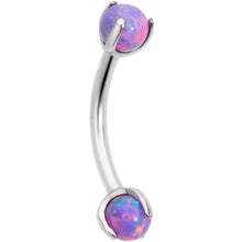 将图片加载到图库查看器，16G 5/16 Purple Synthetic Opal Internally Threaded Eyebrow Ring
