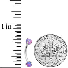 将图片加载到图库查看器，16G 5/16 Purple Synthetic Opal Internally Threaded Eyebrow Ring
