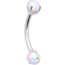 将图片加载到图库查看器，16G 5/16 White Synthetic Opal Internally Threaded Eyebrow Ring
