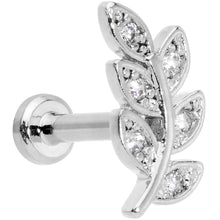 将图片加载到图库查看器，16G 1/4 Clear CZ Gem Leaf Internally Threaded Labret Tragus
