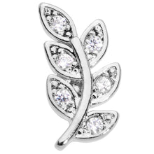 将图片加载到图库查看器，16G 1/4 Clear CZ Gem Leaf Internally Threaded Labret Tragus
