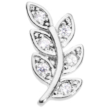Load image into Gallery viewer, 16G 5/16 Color CZ Gem Leaf Internally Threaded Labret Tragus

