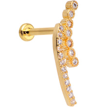 Load image into Gallery viewer, 16G 5/16 Clear CZ Gem Gold Tone Curve Internal Thread Labret
