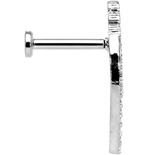 将图片加载到图库查看器，16G 5/16 Clear CZ Gem Curve Internally Threaded Labret Tragus
