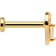 Load image into Gallery viewer, 16G 5/16 Clear CZ Gem Gold Tone Heart Internally Threaded Labret
