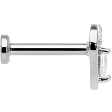 Load image into Gallery viewer, 16G 5/16 Clear CZ Gem Airy Heart Internally Threaded Labret
