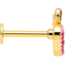 Load image into Gallery viewer, 16G 5/16 Purple Pink Gem Gold Tone Cherry Apple Labret Tragus
