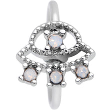 Load image into Gallery viewer, 20G 5/16 White Faux Opal UFO Nose Hoop
