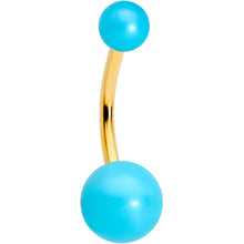 将图片加载到图库查看器，Aqua Gem Gold Tone Flower Pearly Belly Ring Set of 3
