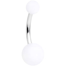 Load image into Gallery viewer, White Daisy Flower Clear Glitter Acrylic Belly Ring Set of 3
