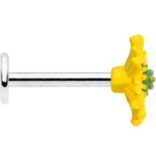 将图片加载到图库查看器，16G 5/16 Yellow Daisy Flower Labret Monroe Tragus

