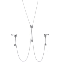 Load image into Gallery viewer, 14G 9/16 Creepy Crawly Spider Web Halloween Nipple Chain Necklace
