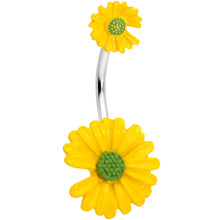 将图片加载到图库查看器，Yellow Double Flower Double Mount Belly Ring
