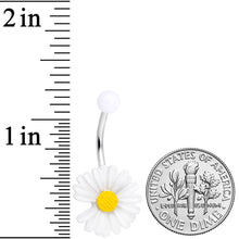 Load image into Gallery viewer, White Daisy Flower Belly Ring
