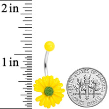 Load image into Gallery viewer, Yellow Daisy Flower Belly Ring
