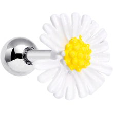 Load image into Gallery viewer, 16G 1/4 White Daisy Flower Cartilage Tragus Earring
