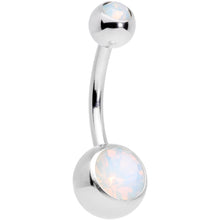 Load image into Gallery viewer, Clear Gem White Faux Opal Turquoise Bioplast Belly Ring Set of 4
