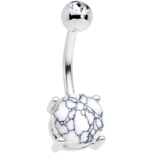 Load image into Gallery viewer, Clear Gem White Faux Opal Turquoise Bioplast Belly Ring Set of 4
