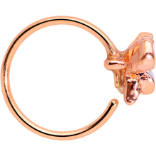 Load image into Gallery viewer, 20G 5/16 Rose Gold Tone Tropical Flower Nose Hoop
