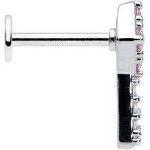 Load image into Gallery viewer, 16G 5/16 Clear Pink Gem Angular Key Labret Monroe Tragus

