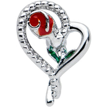 Load image into Gallery viewer, 16G 5/16 Open Heart Rose Valentines Day Labret Monroe Tragus
