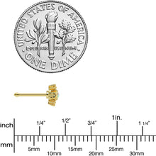 Load image into Gallery viewer, 20G 1/4 White Synthetic Opal Gold Tone Ornate Texture Nose Bone

