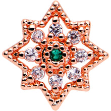Load image into Gallery viewer, 16G 5/16 Green Gem Rose Gold Tone Evening Star Labret Tragus
