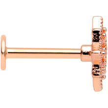 Load image into Gallery viewer, 16G 5/16 Green Gem Rose Gold Tone Evening Star Labret Tragus
