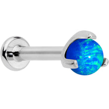 Load image into Gallery viewer, 16G 5/16 Blue Synth Opal ASTM F-136 Implant Grade Titanium Internal Thread Labret
