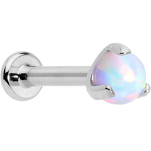 Load image into Gallery viewer, 16G 5/16 White Synth Opal ASTM F-136 Implant Grade Titanium Internal Thread Labret
