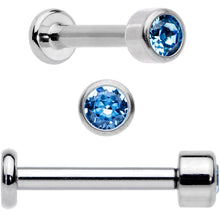 将图片加载到图库查看器，16G 5/16 Aqua Gem Grade 23 Titanium Internally Threaded Labret
