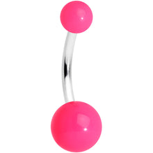 Load image into Gallery viewer, Grade 23 Titanium Hot Pink Ball End Belly Ring
