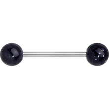 Load image into Gallery viewer, Grade 23 Titanium Black Glitter Ball Barbell Tongue Ring
