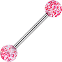 将图片加载到图库查看器，Grade 23 Titanium Red Glitter Ball Barbell Tongue Ring
