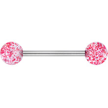 将图片加载到图库查看器，Grade 23 Titanium Red Glitter Ball Barbell Tongue Ring
