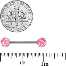 将图片加载到图库查看器，Grade 23 Titanium Red Glitter Ball Barbell Tongue Ring

