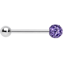 Load image into Gallery viewer, Purple Gem Disco Ball Barbell Tongue Ring
