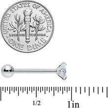 Load image into Gallery viewer, Aurora CZ Gem Round Top Barbell Tongue Ring
