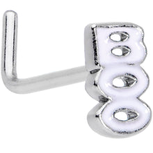 Load image into Gallery viewer, 20G 7mm White Boo Halloween L Shaped Nose Ring
