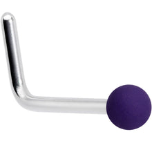Load image into Gallery viewer, 20G 7mm Purple Matte 2mm L Shaped Nose Ring

