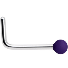 Load image into Gallery viewer, 20G 7mm Purple Matte 2mm L Shaped Nose Ring

