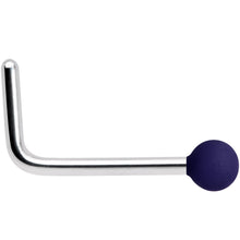 Load image into Gallery viewer, 20G 7mm Dark Blue Matte 2mm L Shaped Nose Ring
