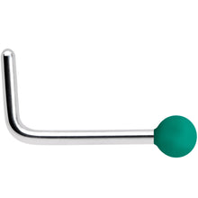 Load image into Gallery viewer, 20G 7mm Teal Matte 2mm L Shaped Nose Ring
