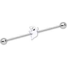 Load image into Gallery viewer, 14G Happy Ghost Halloween Industrial Barbell 38mm
